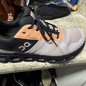 On Running Athletic Shoes Black and Orange Performance Design